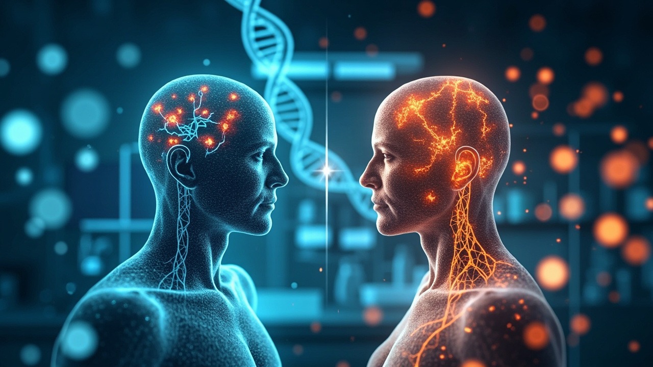 Visual comparison showing biological age versus chronological age markers and measurements