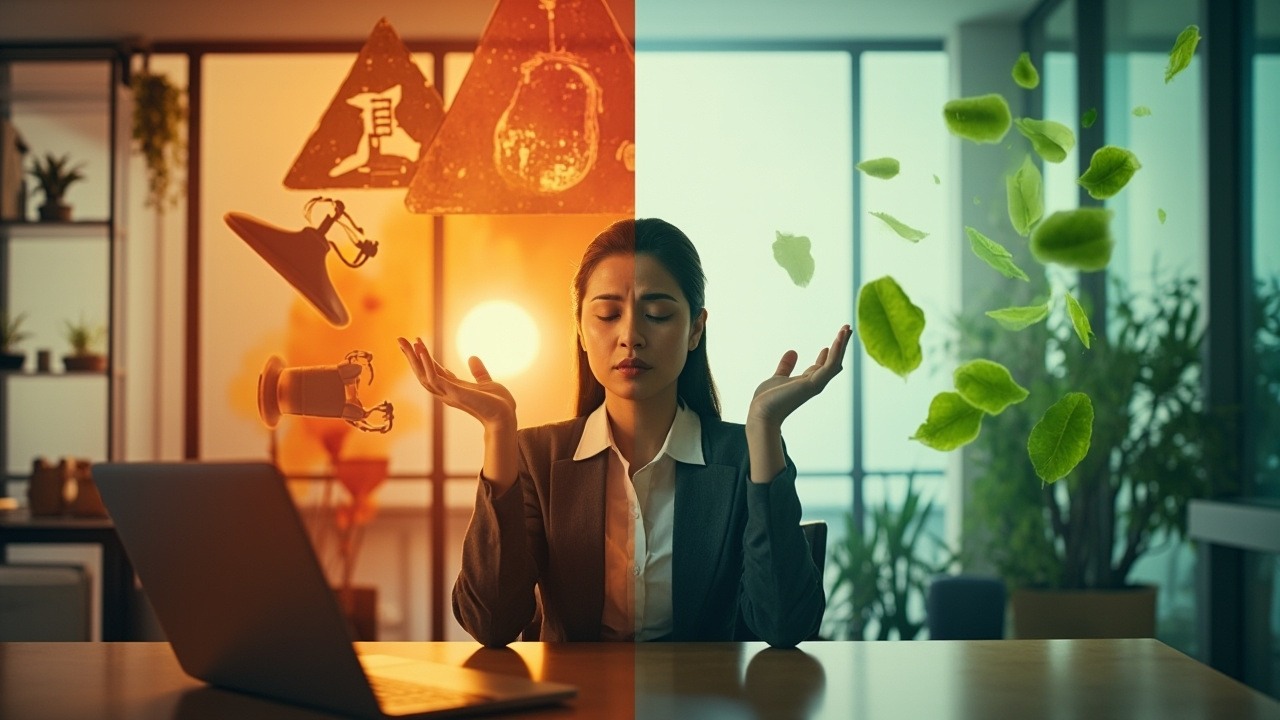 Professional implementing burnout prevention strategies at workplace