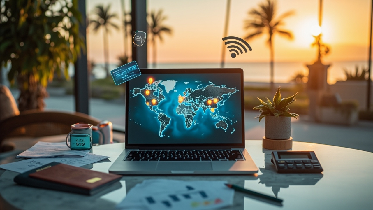 Digital nomad visa comparison chart showing tax rates and internet speeds across different countries