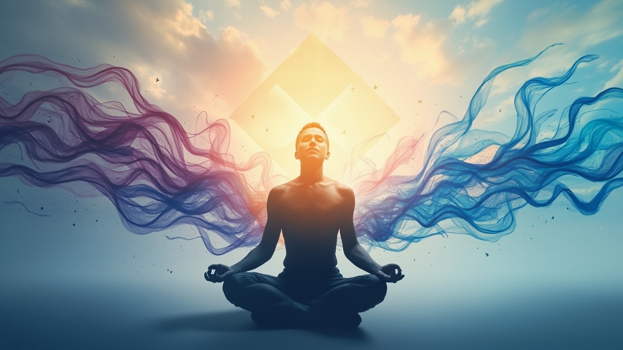 Person practicing emotional regulation techniques with calm focus