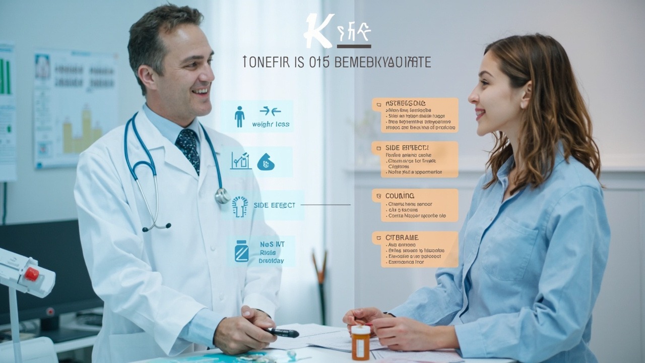 Medical professional reviewing Qsymia side effects with patient consultation