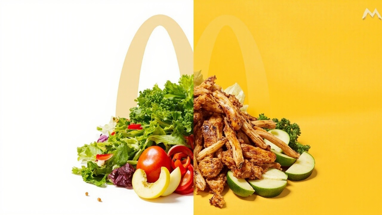 Healthy McDonald's food options displayed on a table