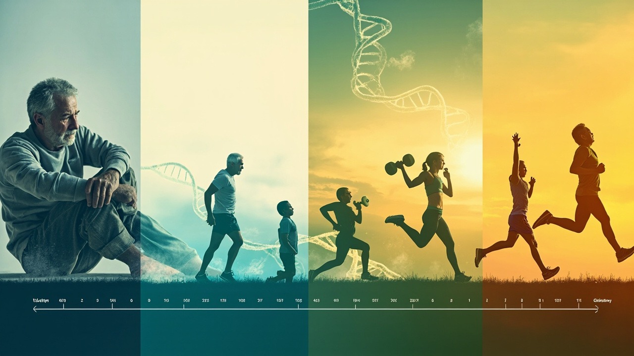Scientific chart showing the relationship between exercise duration and life expectancy benefits