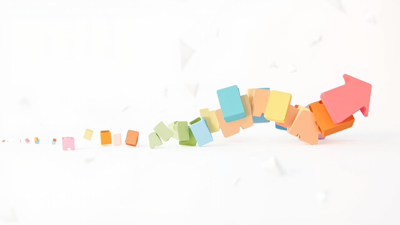 Habit stacking technique illustration showing connected behavioral chains
