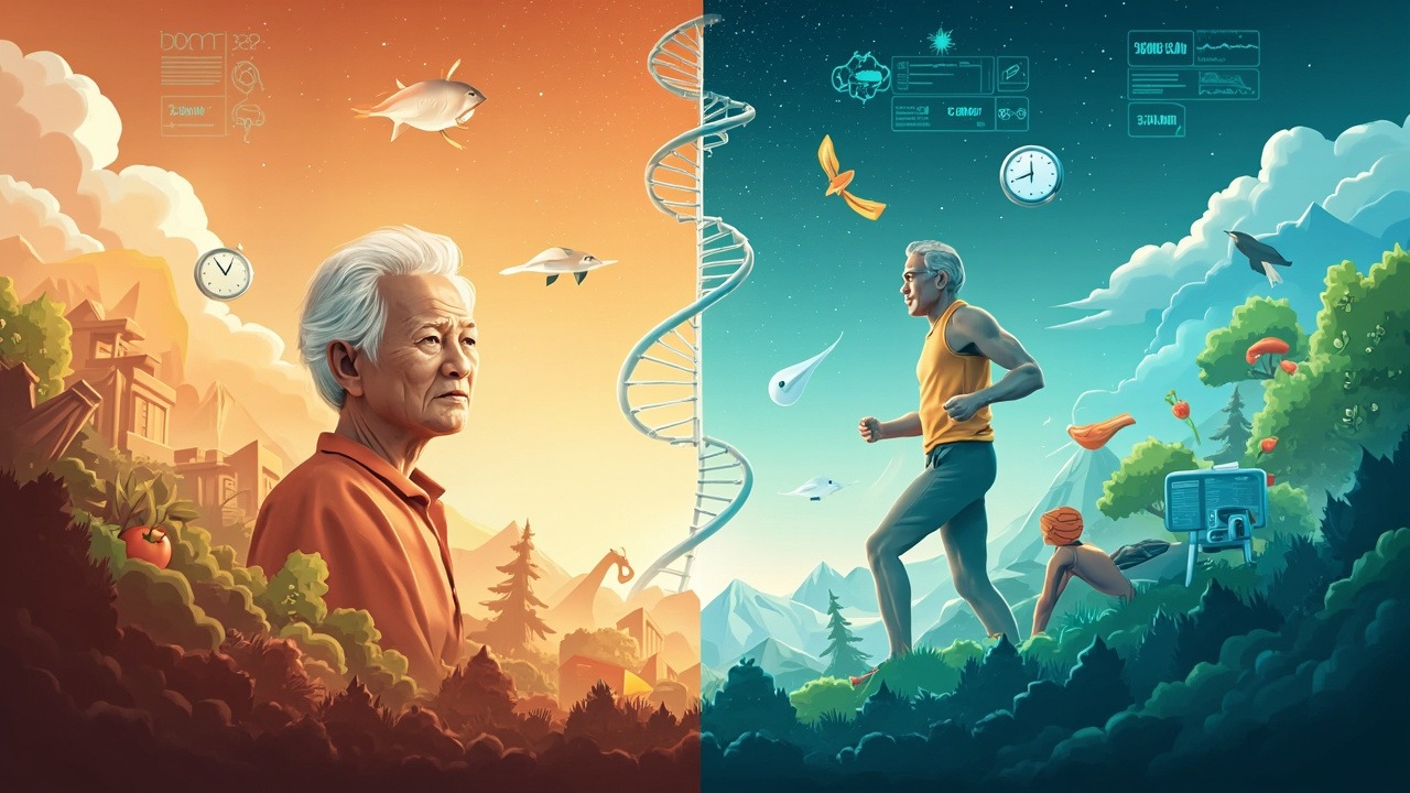 Factors determining human lifespan including genetics, lifestyle, and environmental influences