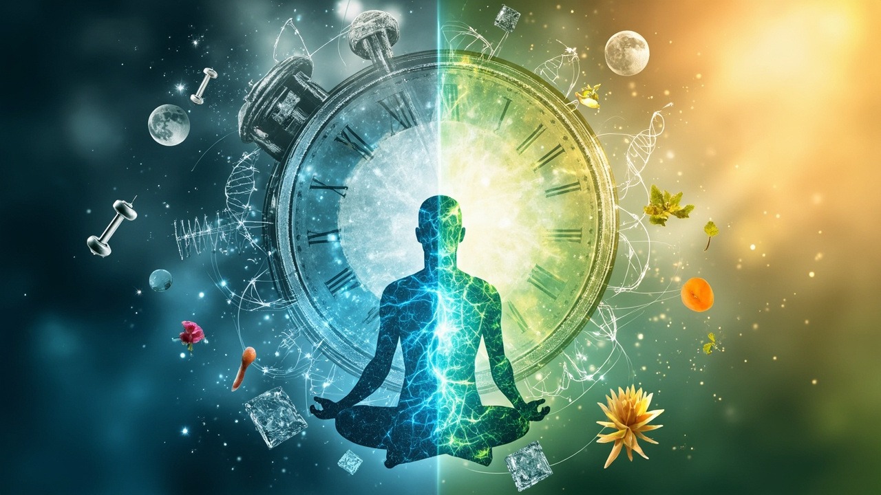 Person exercising with determination, showcasing various anti-aging workout methods including cardio and strength training