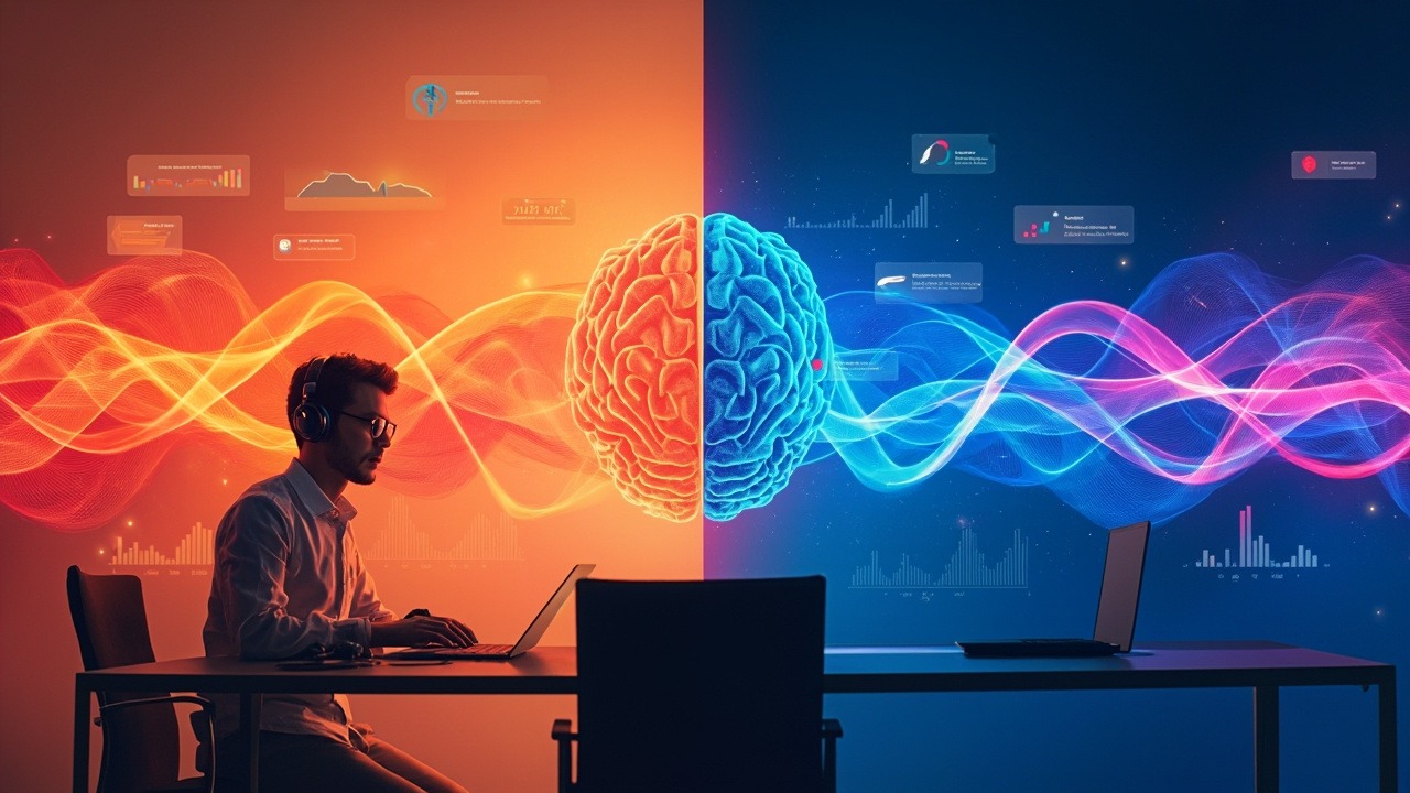 Visual representation of different music tempo ranges and their impact on productivity and brain function