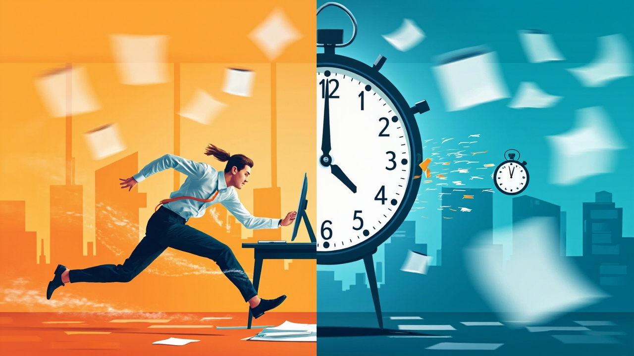Visual representation of deadline psychology and brain function under time pressure