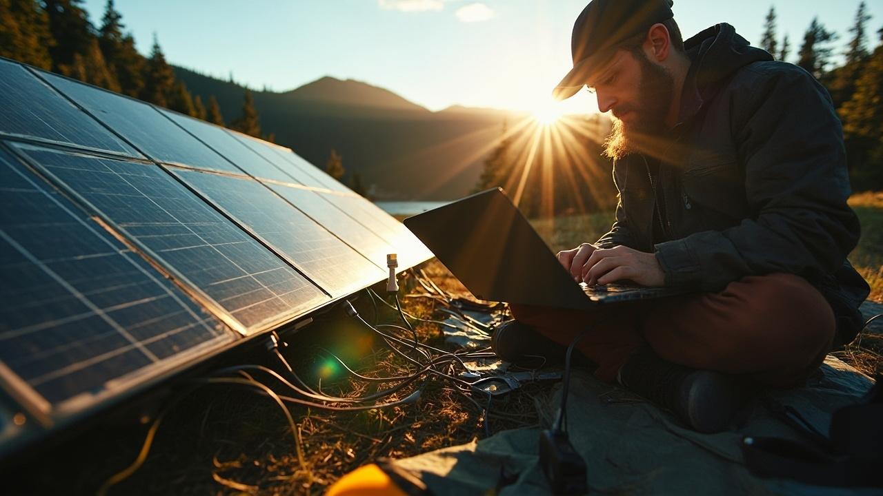 Top 5 solar chargers for off-grid laptop charging displayed on outdoor table