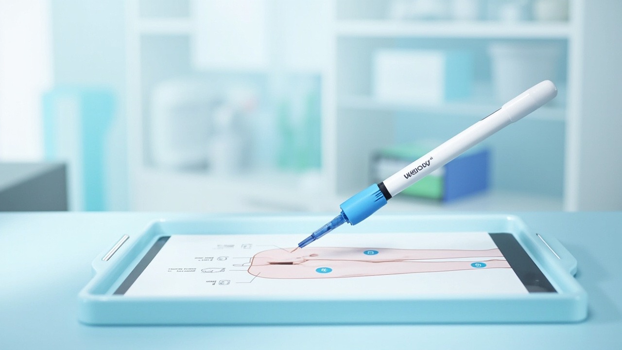 Wegovy injection sites diagram showing proper locations on abdomen, thigh, and upper arm