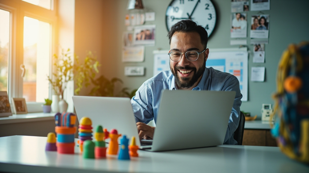 Essential Remote Work Setup Guide Professional home office setup with ergonomic furniture and proper lighting demonstrating optimal remote work environment