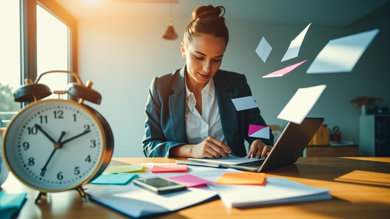 Time Management Tools for Working Parents Working parent managing time with family calendar and organization tools