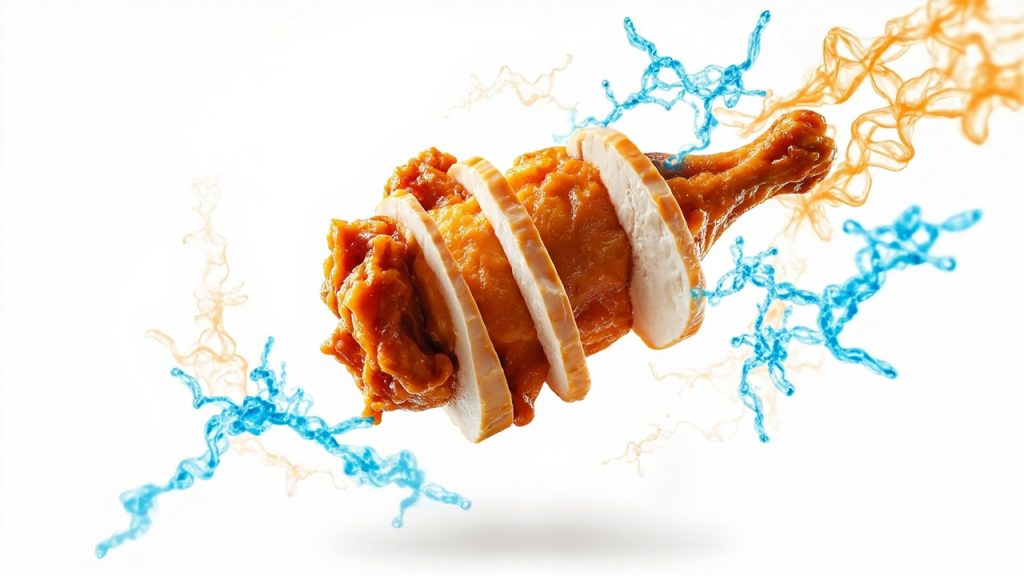 protein in a chicken wing.