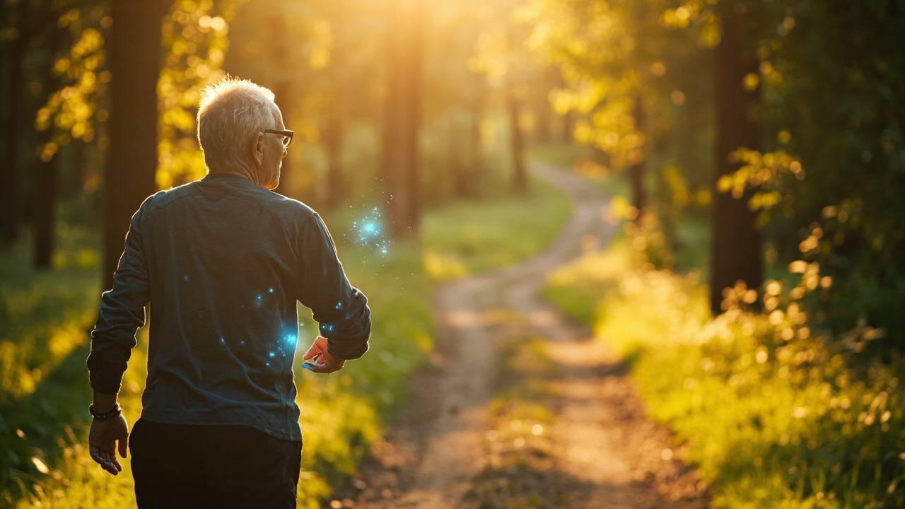 Senior person engaging in zone 2 cardio exercise for longevity benefits
